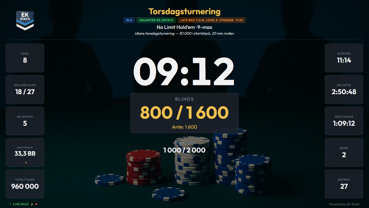 Turneringsskjermen på TV-en